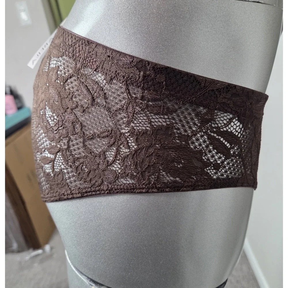 Cosabella luxurious stretch lace Briefs Brown Floral Mid Rise New